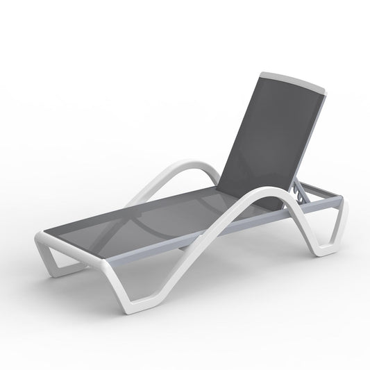 Domi Patio Chaise Lounge Outdoor Aluminum Polypropylene Chair with Adjustable Backrest,for Beach