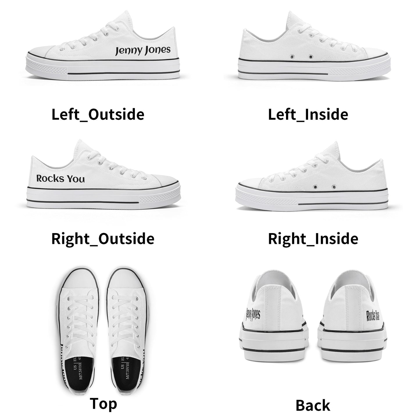 Custom Personalized Women's Classic Low Top Canvas Shoes