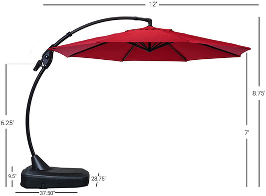 Mydepot SR Deluxe Aluminum Offset Umbrella, Patio Cantilever Umbrella