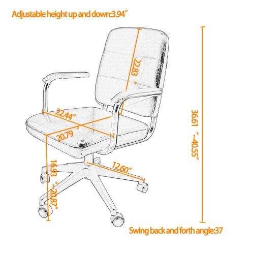 Clearance，Retro Style Office Chair Swivels 360 Degrees