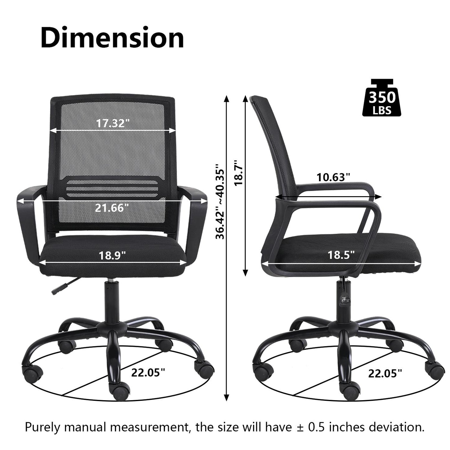 Mesh chair home office chair mesh computer chair liftable swivel chair for office, home, school (bla