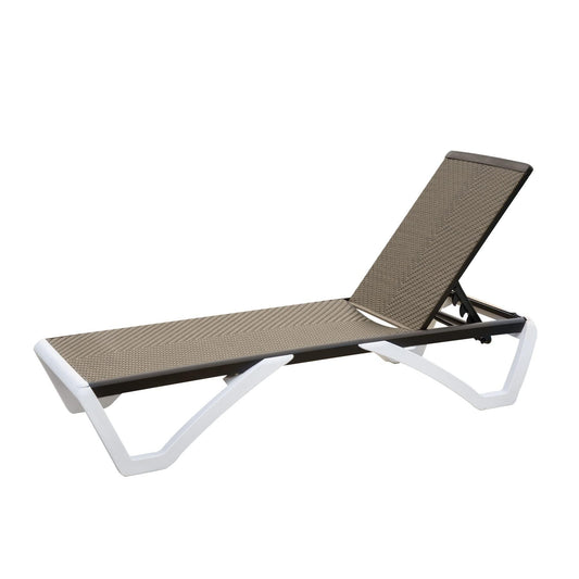 Domi Patio Chaise Lounge Outdoor Aluminum Polypropylene Chair with Adjustable Backrest,for Beach