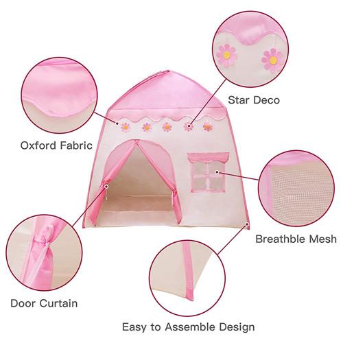 Kids Play Tent Princess Playhouse Pink Castle Play Tent