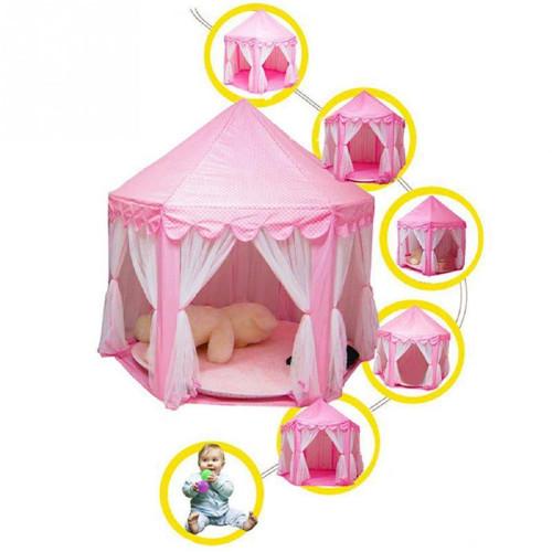 Portable Folding Princess Castle Tent Children House Kids Play Tent(LED Star Lights)