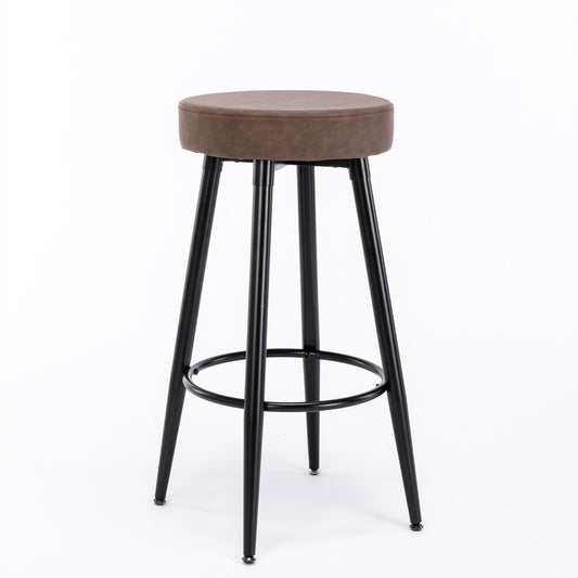 Metal Bar Stools, Round Kitchen Counter Stools, Bar Chairs,Set of 2