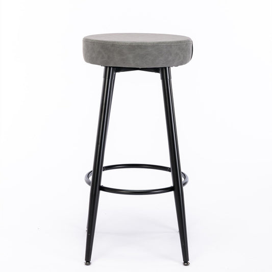 Metal Bar Stools, Round Kitchen Counter Stools, Bar Chairs,Set of 2