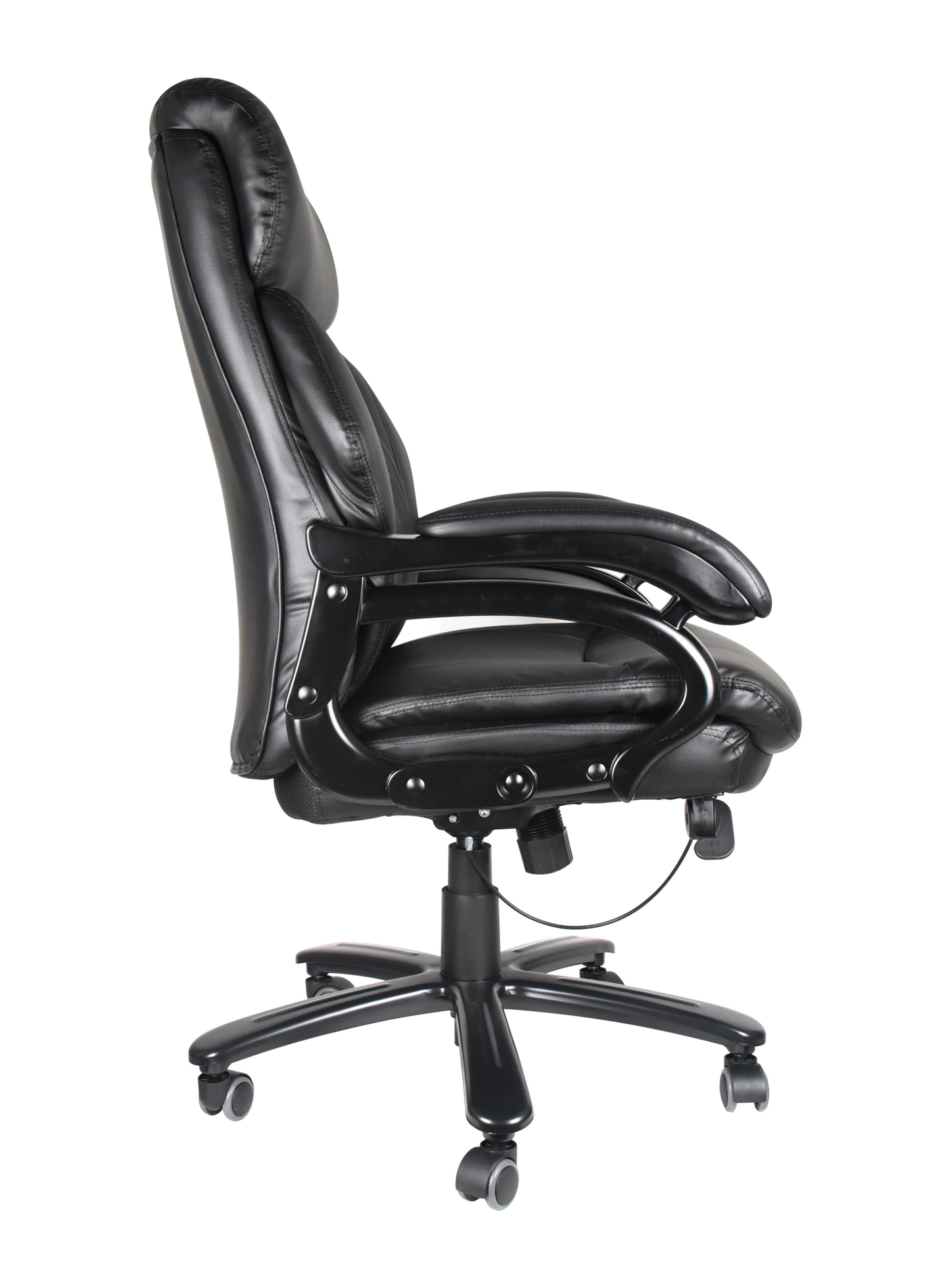 Executive Office Chair， High Quality PU Leather Chair with Soft Cushion and Backrest, 400lbs，Black