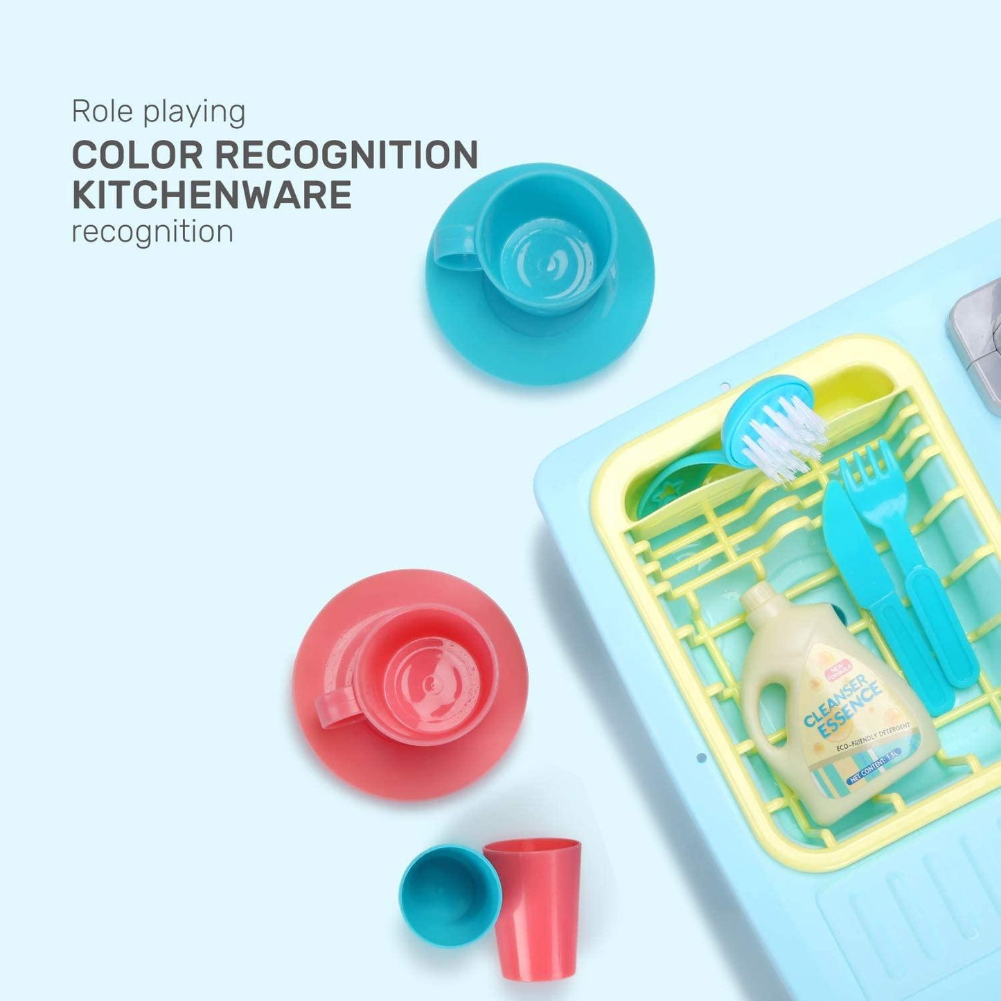 Color Changing Kitchen Sink Toys Heat Sensitive Dishwasher Playing Toy