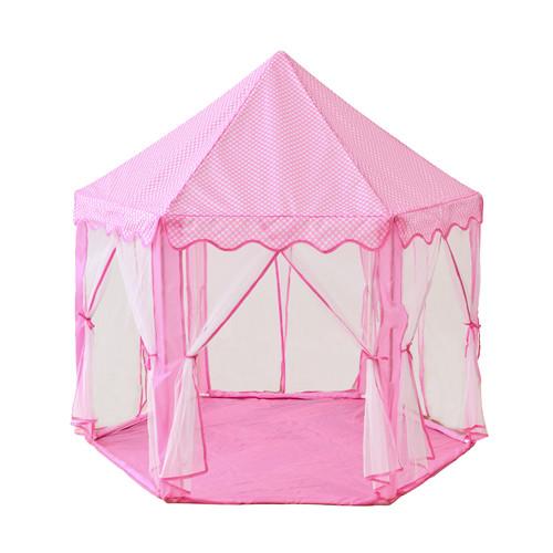 Portable Folding Princess Castle Tent Children House Kids Play Tent(LED Star Lights)