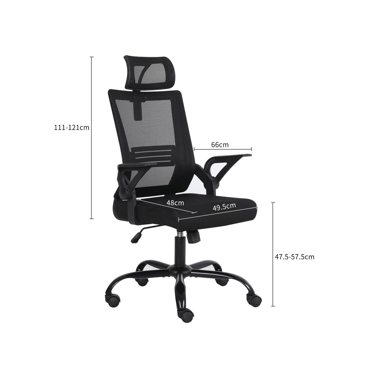 Ergonomic office chair, breathable mesh chair with lumbar support, comfortable computer chair