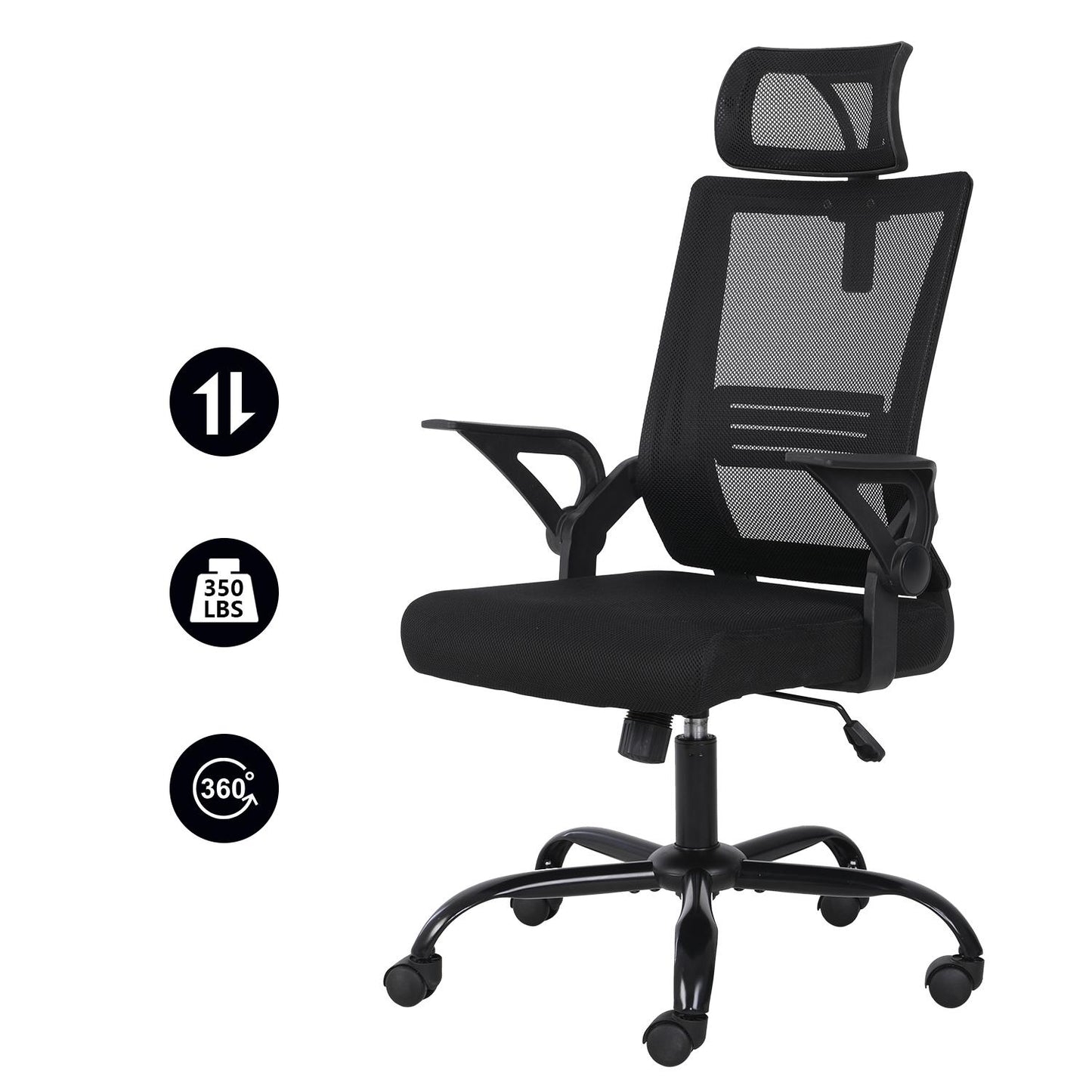 Ergonomic office chair, breathable mesh chair with lumbar support, comfortable computer chair